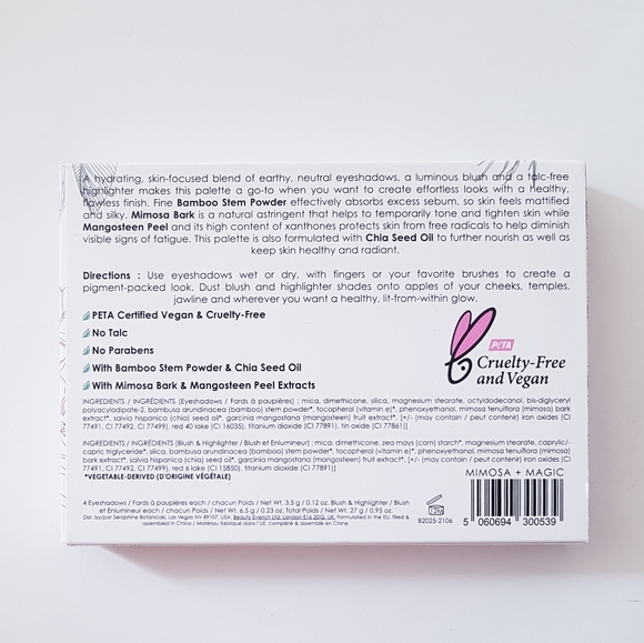 SERAPHINE BOTANICALS Mimosa + Magic Vegan Eyeshadow, Blush & Highlighter Palette - Picture 12 of 13